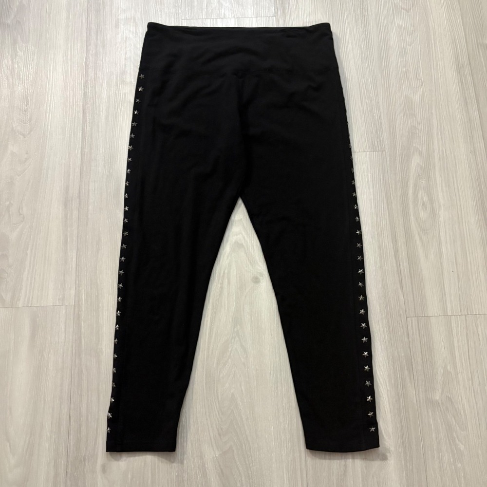 Intro Love The Fit Leggings Womens Black Star Studded Tummy Control High Rise XL